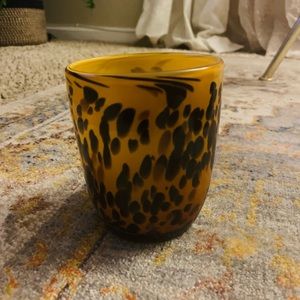 Glass Animal Print Candle Holder